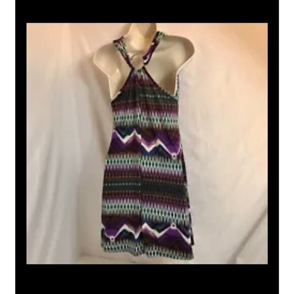 Urban Rose Dress Womens M Midi Halter Sun Southwestern Sleeveless Cowl Neck - Picture 9 of 10